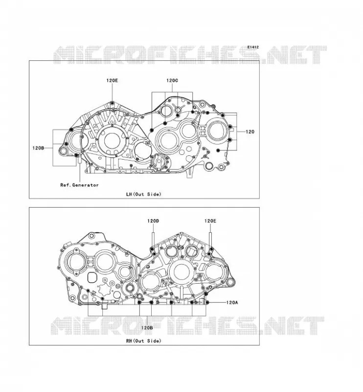 BOULON CARTER MOTEUR Kawasaki MOTOS 2000 2005 VN2000  VN2000-A2
