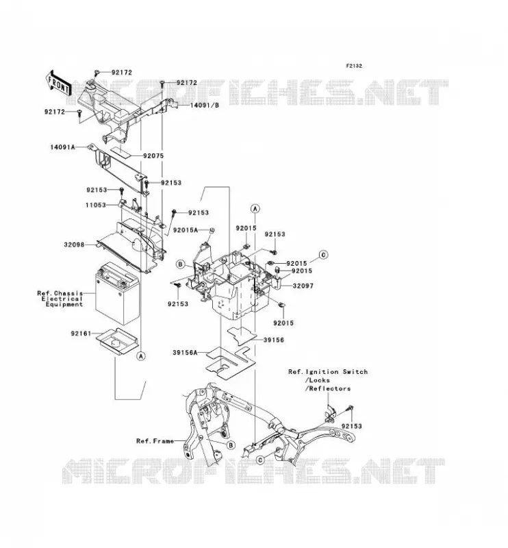 SUPPORT BATTERIE Kawasaki MOTOS 2000 2005 VN2000  VN2000-A2