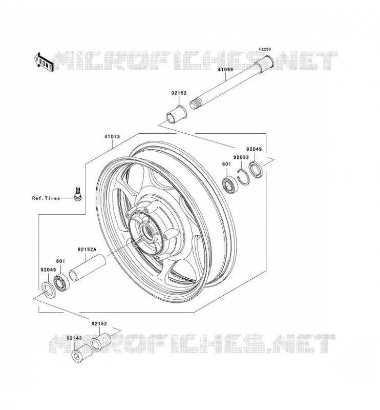 MOYEU AVANT Kawasaki MOTOS 2000 2005 VN2000  VN2000-A2H