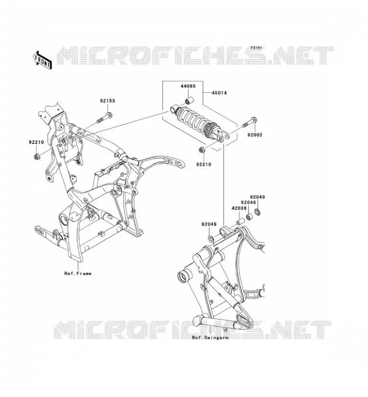 SUSPENSION/AMORTISSEUR Kawasaki MOTOS 2000 2006 VN2000  VN2000A6F