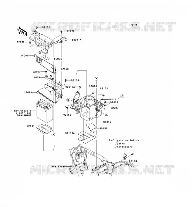 SUPPORT BATTERIE Kawasaki MOTOS 2000 2006 VN2000  VN2000A6F