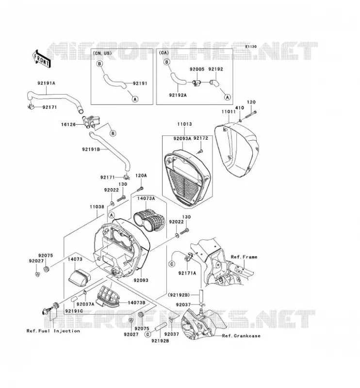FILTRE A AIR Kawasaki MOTOS 2000 2007 VN2000  VN2000A7F