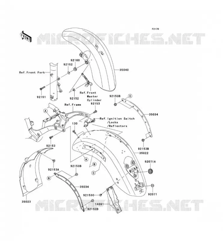 GARDE BOUE Kawasaki MOTOS 2000 2005 VN2000 LTD  VN2000-D1