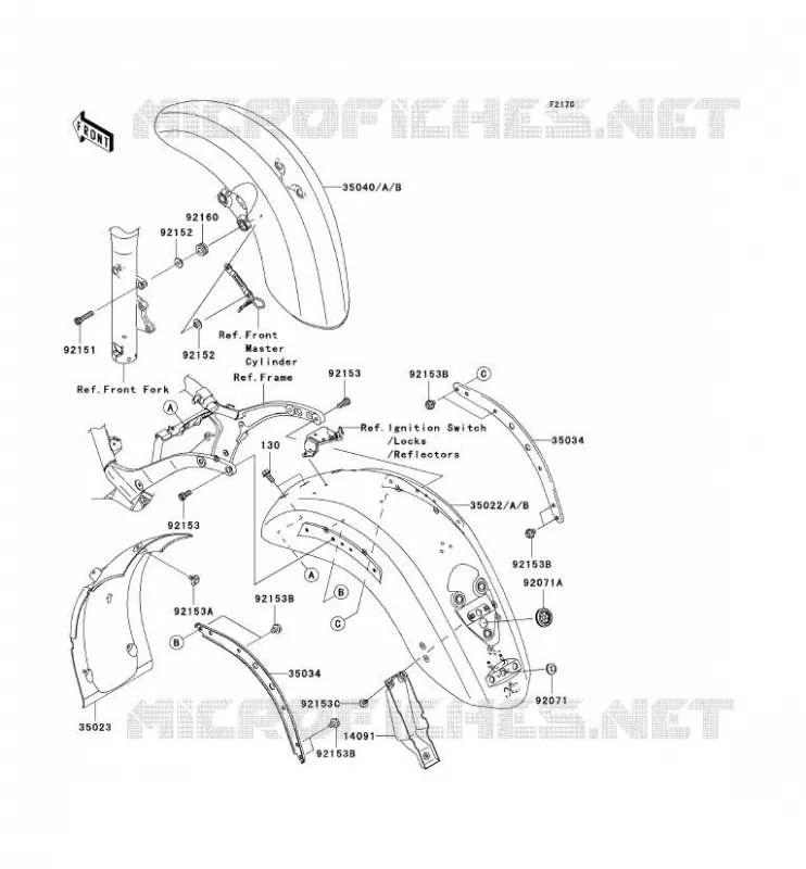 GARDE BOUE Kawasaki MOTOS 2000 2007 VN2000 CLASSIC  VN2000E7F