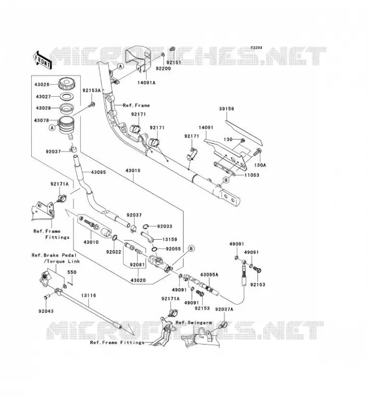 MAITRE CYLINDRE ARRI&Egrave;RE Kawasaki MOTOS 2000 2007 VN2000 CLASSIC  VN2000E7F