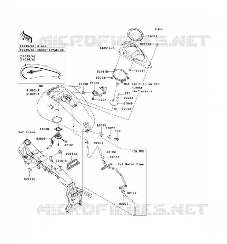 RESERVOIR CARBURANT Kawasaki MOTOS 2000 2008 VN2000  VN2000G8F