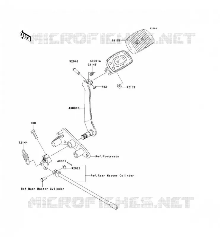 PEDALE DE FREIN Kawasaki MOTOS 2000 2008 VN2000 CLASSIC  VN2000H8F
