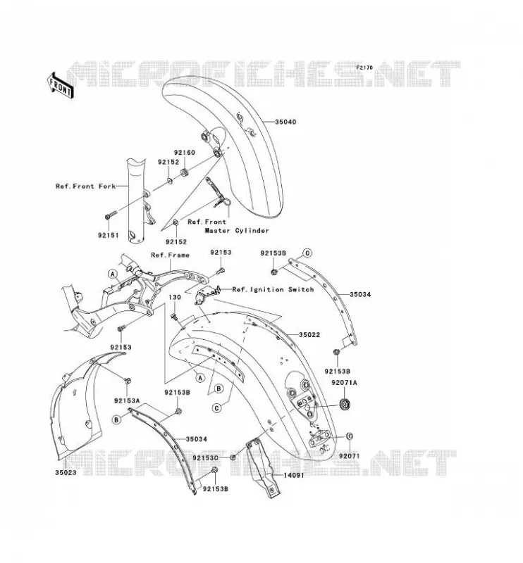 GARDE BOUE Kawasaki MOTOS 2000 2010 VN2000 CLASSIC  VN2000HAF