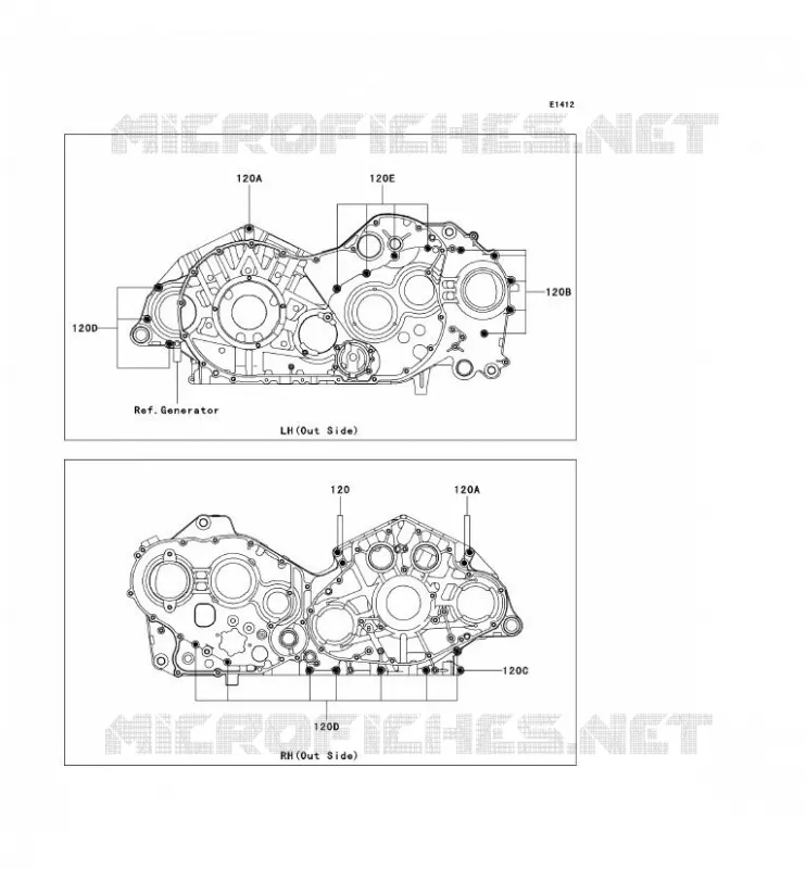 BOULON CARTER MOTEUR Kawasaki MOTOS 2000 2009 VN2000 CLASSIC LT  VN2000J9F