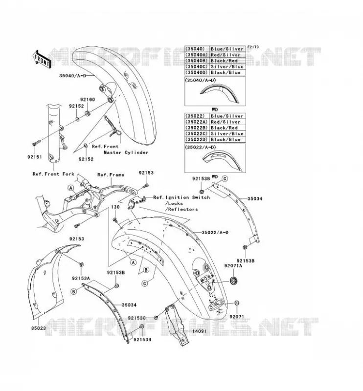 GARDE BOUE Kawasaki MOTOS 2000 2009 VN2000 CLASSIC LT  VN2000J9F