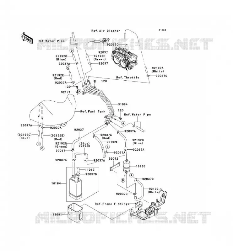 SYSTEME D'EVAPORATION CARBURANT(CA) Kawasaki MOTOS 2000 2010 VN2000 CLASSIC LT  VN2000JAF
