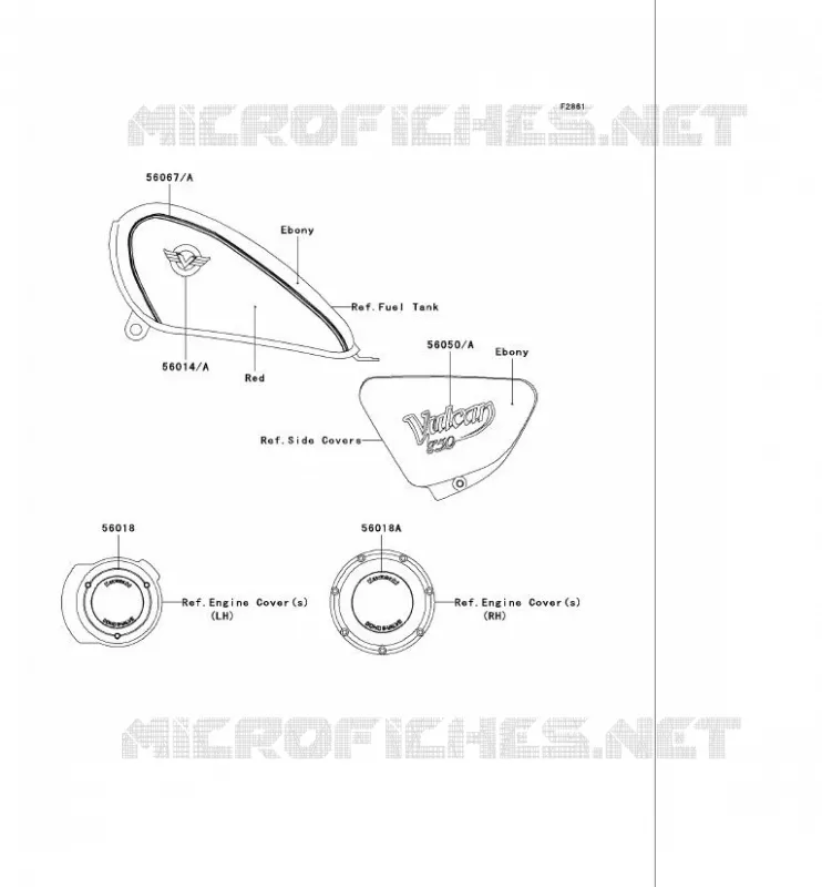 STICKER(EBONY/ROUGE) Kawasaki MOTOS 750 2006 VN750  VN750A6F