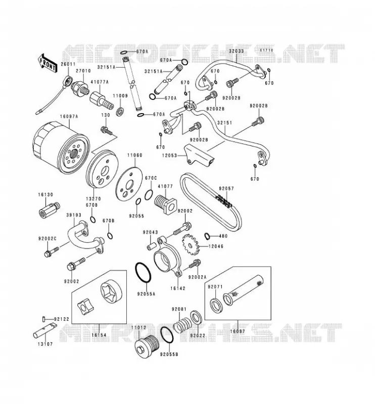 POMPE A HUILE/FILTRE &Agrave; HUILE Kawasaki MOTOS 800 1996 VN800  VN800-A2