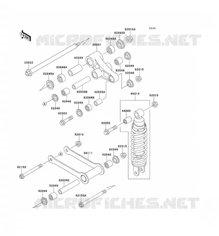 SUSPENSION/AMORTISSEUR Kawasaki MOTOS 800 1996 VN800  VN800-A2