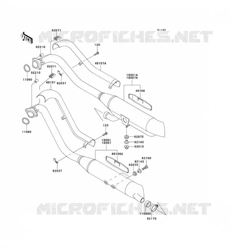 &Eacute;CHAPPEMENT Kawasaki MOTOS 800 2005 VN800 CLASSIC  VN800-B10