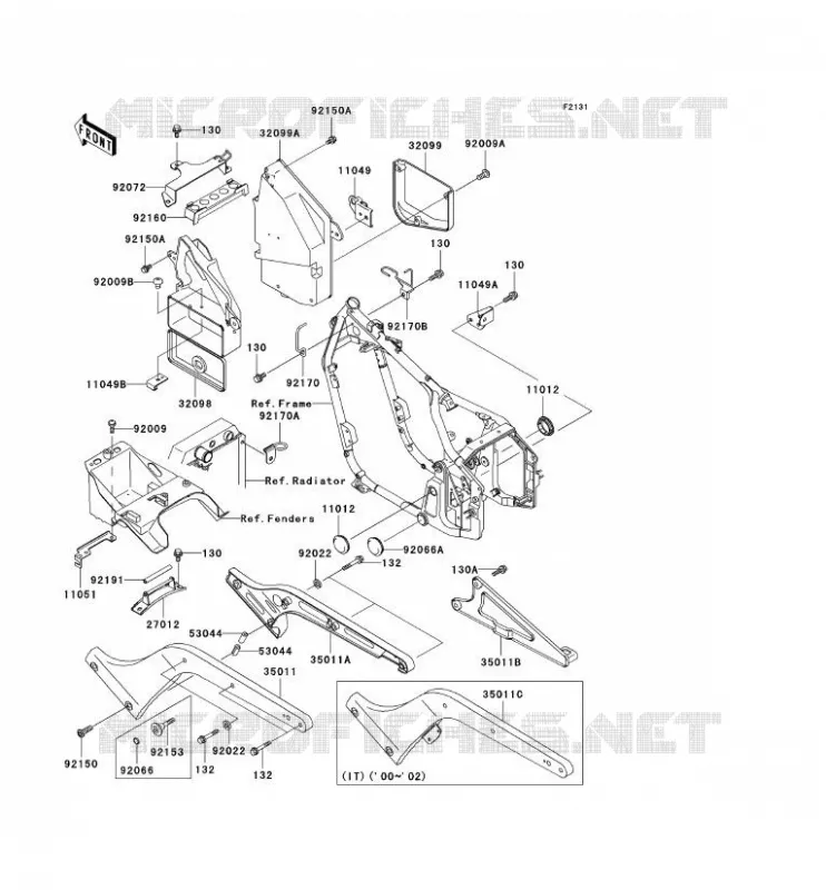 PIECE DE CADRE (COUVERTURE) Kawasaki MOTOS 800 2000 VN800 CLASSIC  VN800-B5
