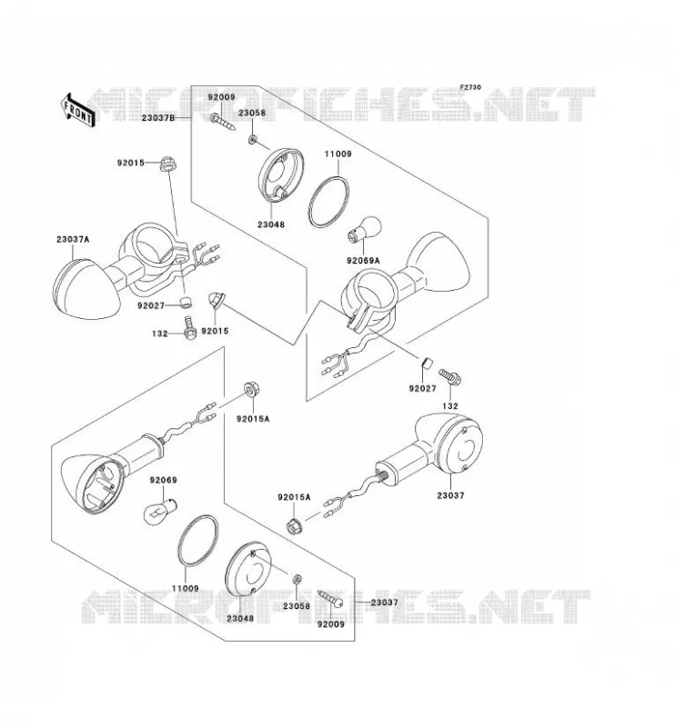 CLIGNOTANTS Kawasaki MOTOS 800 2000 VN800 CLASSIC  VN800-B5
