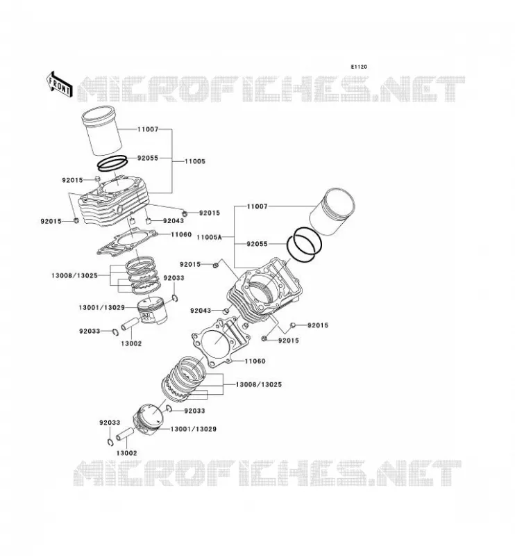 CYLINDRE/PISTON Kawasaki MOTOS 800 2000 VN800 CLASSIC  VN800-B5