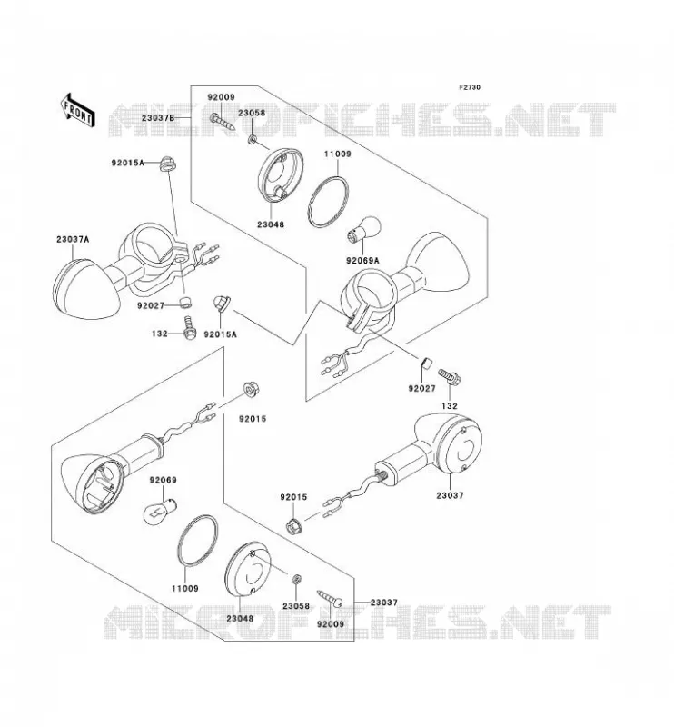 CLIGNOTANTS Kawasaki MOTOS 800 2002 VN800 CLASSIC  VN800-B7