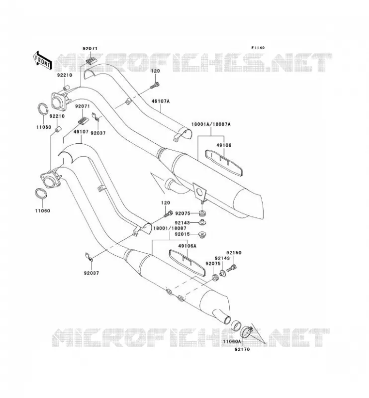 &Eacute;CHAPPEMENT Kawasaki MOTOS 800 2003 VN800 CLASSIC  VN800-B8