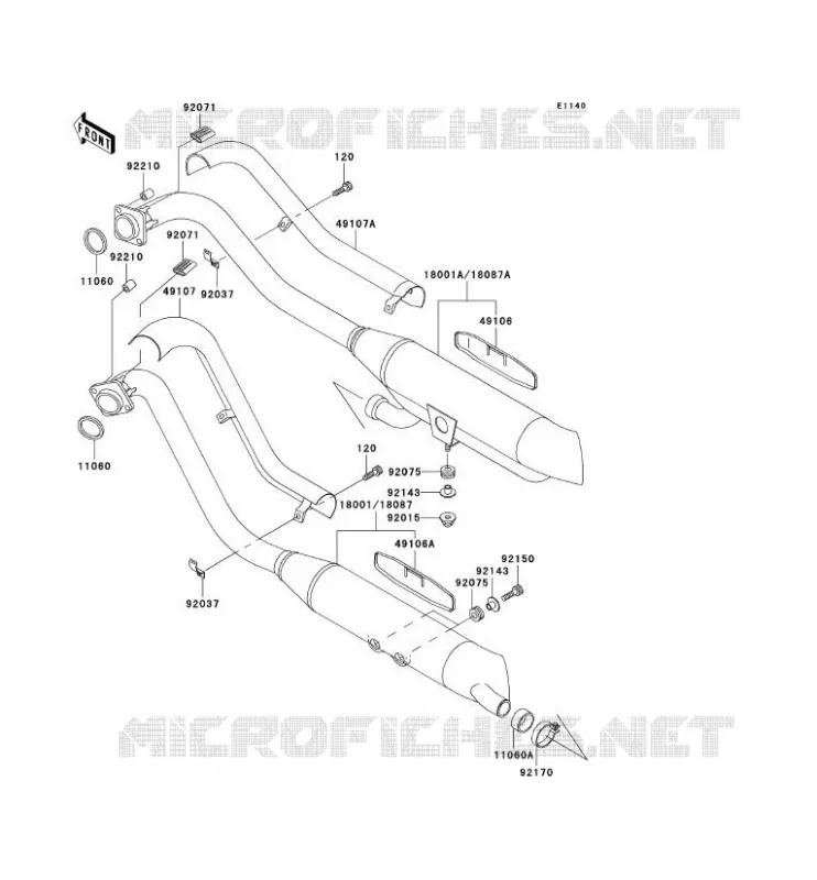 &Eacute;CHAPPEMENT Kawasaki MOTOS 800 2003 VN800 CLASSIC  VN800-B8