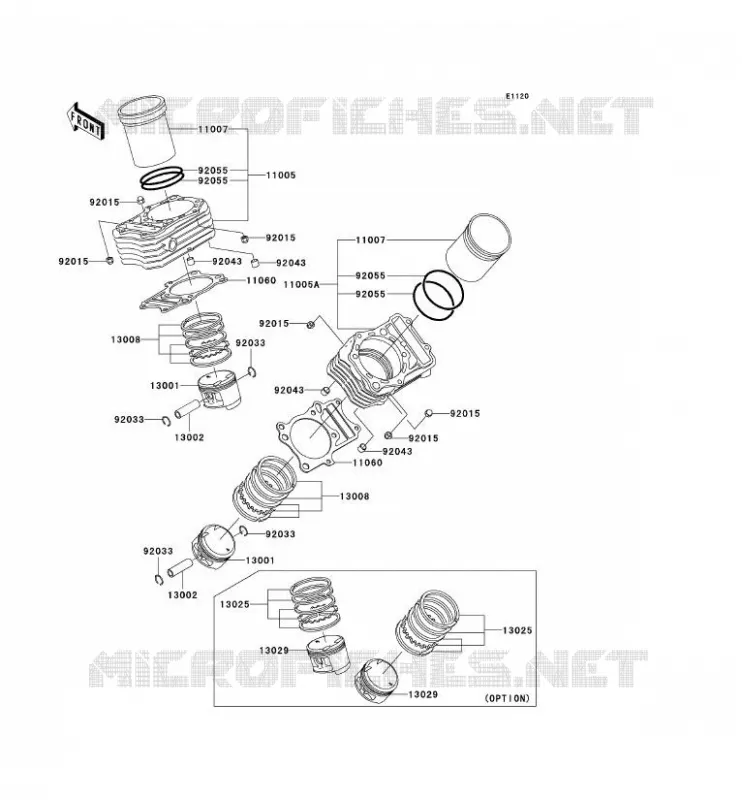 CYLINDRE/PISTON Kawasaki MOTOS 800 2003 VN800 CLASSIC  VN800-B8