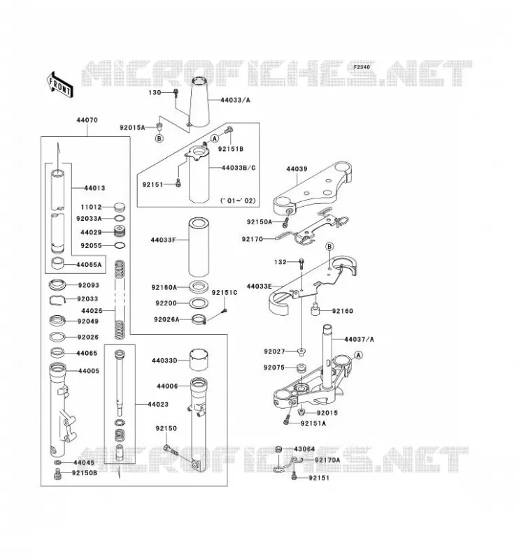 FOURCHE Kawasaki MOTOS 800 2003 VN800 CLASSIC  VN800-B8