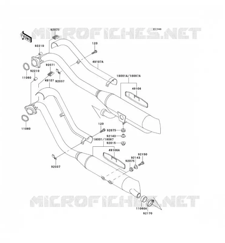&Eacute;CHAPPEMENT Kawasaki MOTOS 800 2003 VN800 CLASSIC  VN800-B8
