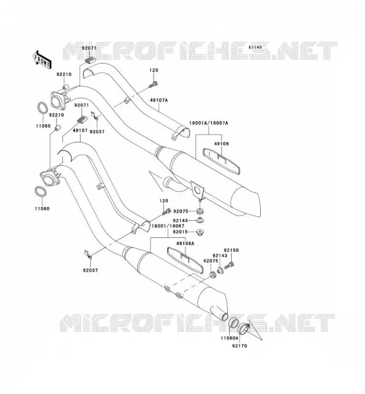 &Eacute;CHAPPEMENT Kawasaki MOTOS 800 2003 VN800 CLASSIC  VN800-B8