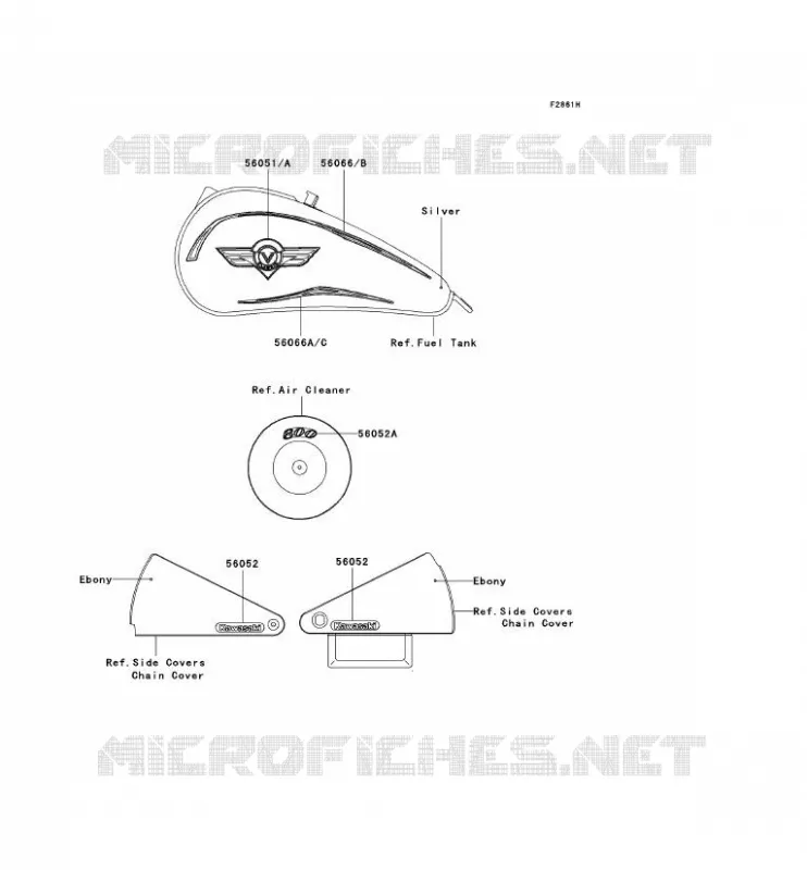 STICKER(M.C.SILVER)(US) Kawasaki MOTOS 800 2004 VN800 CLASSIC  VN800-B9