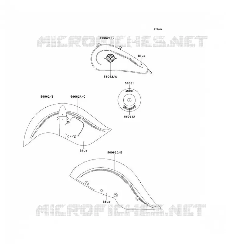 STICKER(BLEU) Kawasaki MOTOS 800 2000 VN800 DRIFTER  VN800-C2