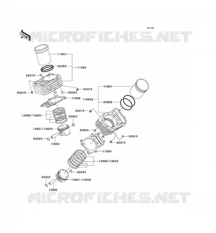 CYLINDRE/PISTON Kawasaki MOTOS 800 2000 VN800 DRIFTER  VN800-C2
