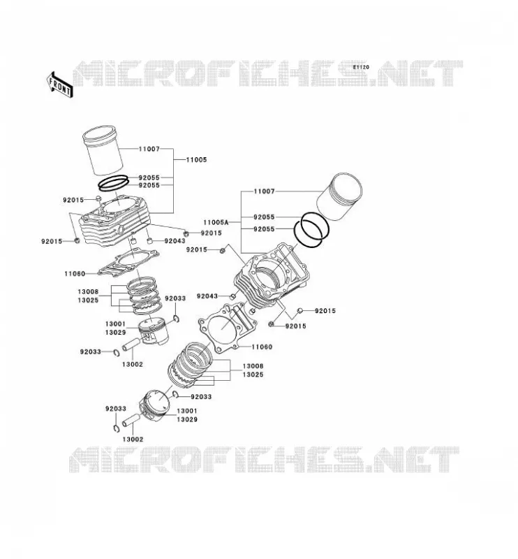 CYLINDRE/PISTON Kawasaki MOTOS 800 2002 VN800 DRIFTER  VN800-E2