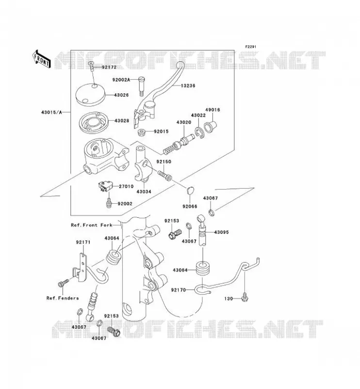 MAITRE CYLINDRE AV Kawasaki MOTOS 800 2004 VN800 DRIFTER  VN800-E4