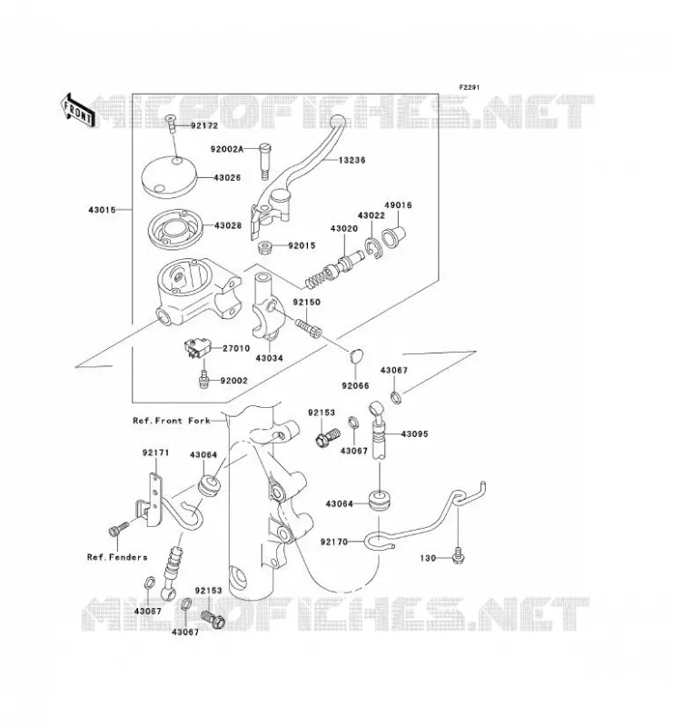 MAITRE CYLINDRE AV Kawasaki MOTOS 800 2006 VN800 DRIFTER  VN800E6F