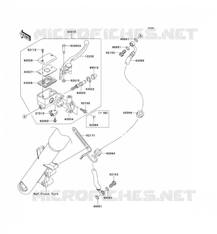 MAITRE CYLINDRE AV Kawasaki MOTOS 900 2007 VN900 CLASSIC  VN900B7F