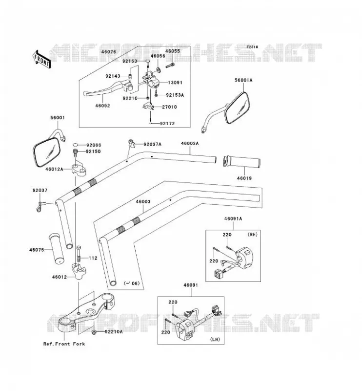 GUIDON Kawasaki MOTOS 900 2007 VN900 CLASSIC  VN900B7F