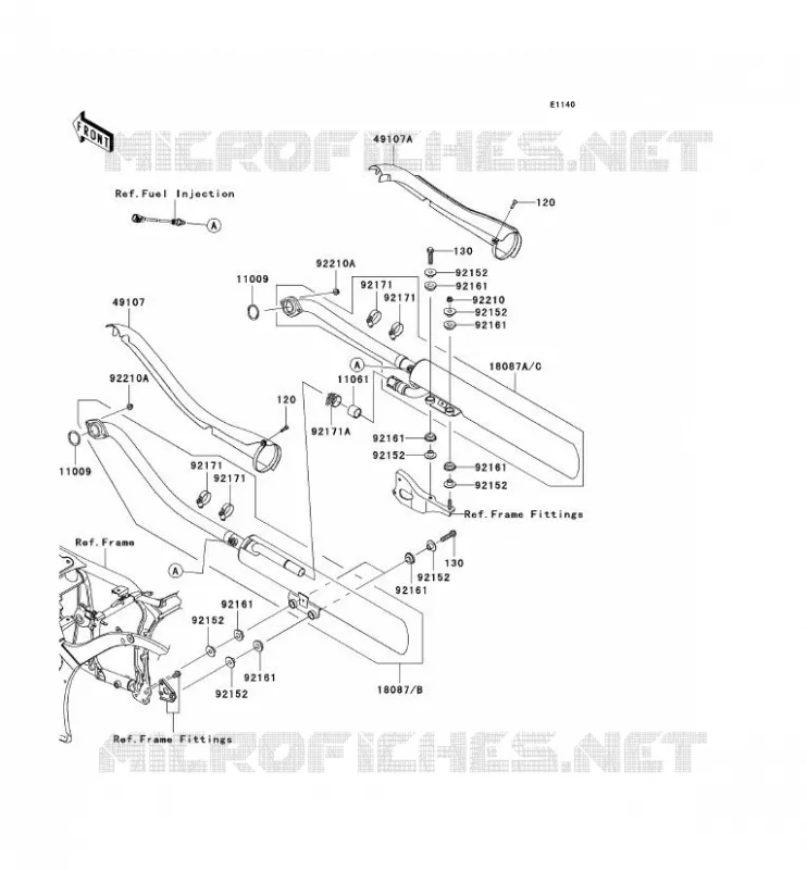 &Eacute;CHAPPEMENT Kawasaki MOTOS 900 2012 VN900 CLASSIC  VN900BCF