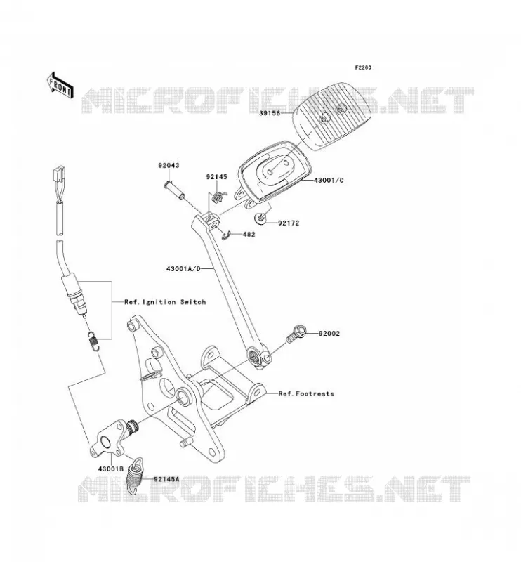 PEDALE DE FREIN Kawasaki MOTOS 900 2013 VN900 CLASSIC  VN900BDF