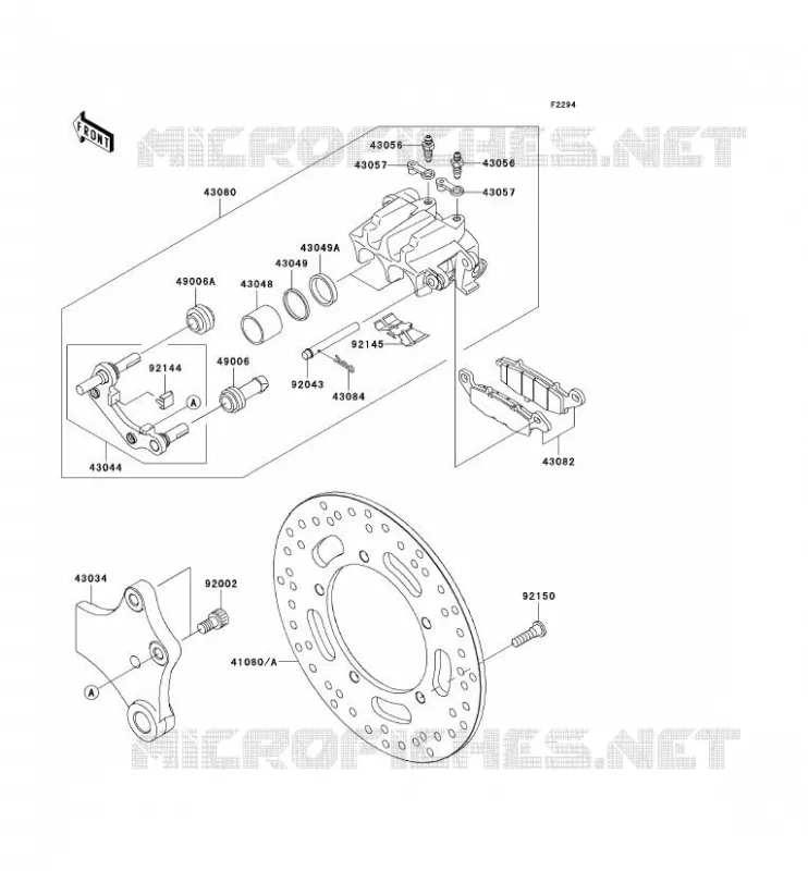 FREIN ARRIERE Kawasaki MOTOS 900 2007 VN900 CUSTOM  VN900C7F