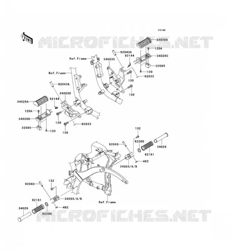 REPOSE PIED Kawasaki MOTOS 900 2008 VN900 CUSTOM  VN900C8F
