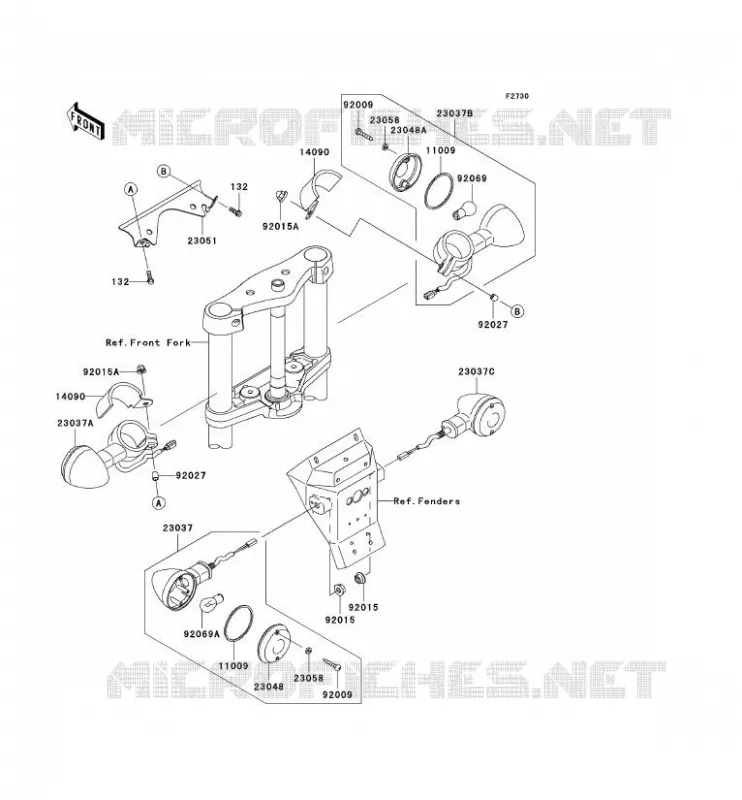 CLIGNOTANTS Kawasaki MOTOS 900 2009 VN900 CUSTOM  VN900C9F