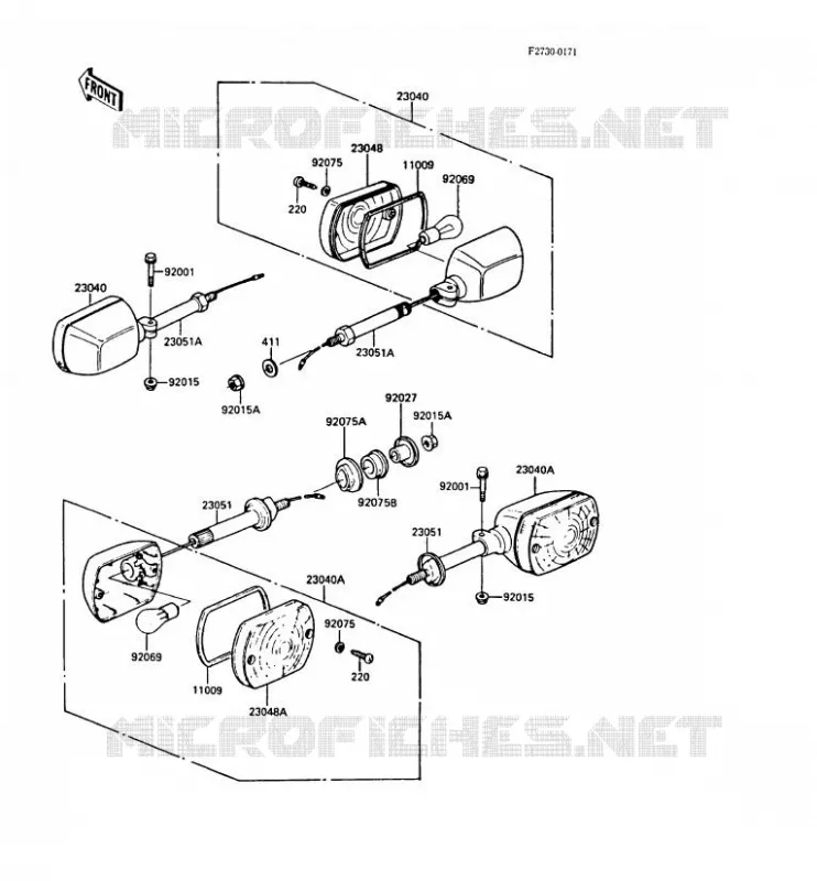 CLIGNOTANTS Kawasaki MOTOS 305 1988 CSR  Z305-A3