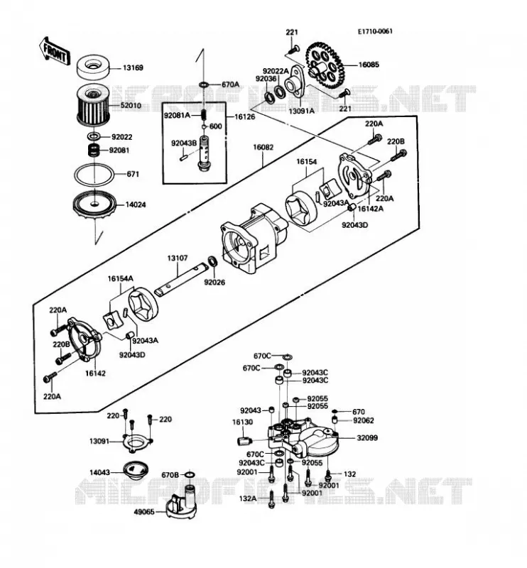 POMPE A HUILE/FILTRE &Agrave; HUILE Kawasaki MOTOS 1000 1986 1000GTR  ZG1000-A1