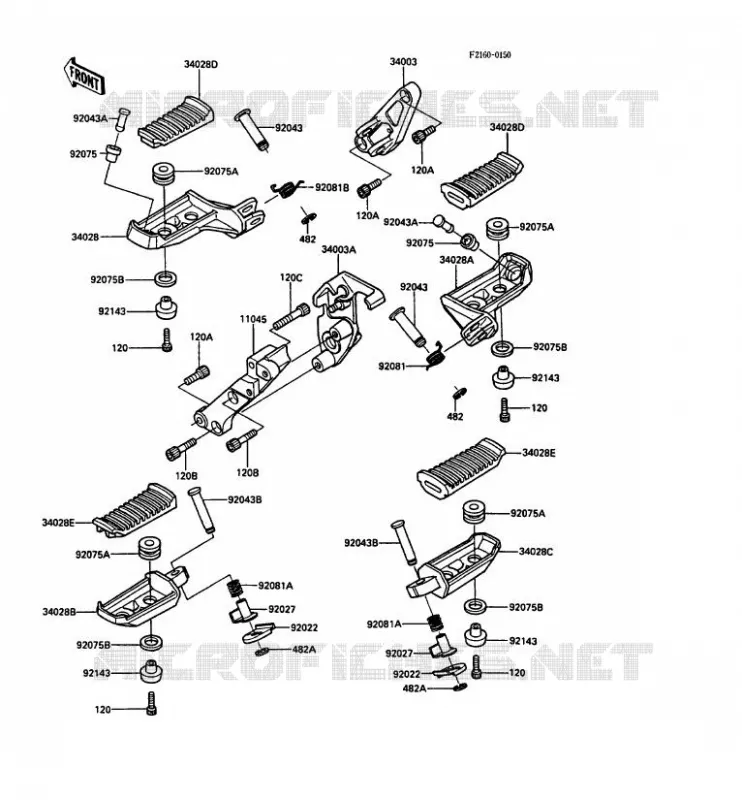 REPOSE PIED Kawasaki MOTOS 1000 1986 1000GTR  ZG1000-A1