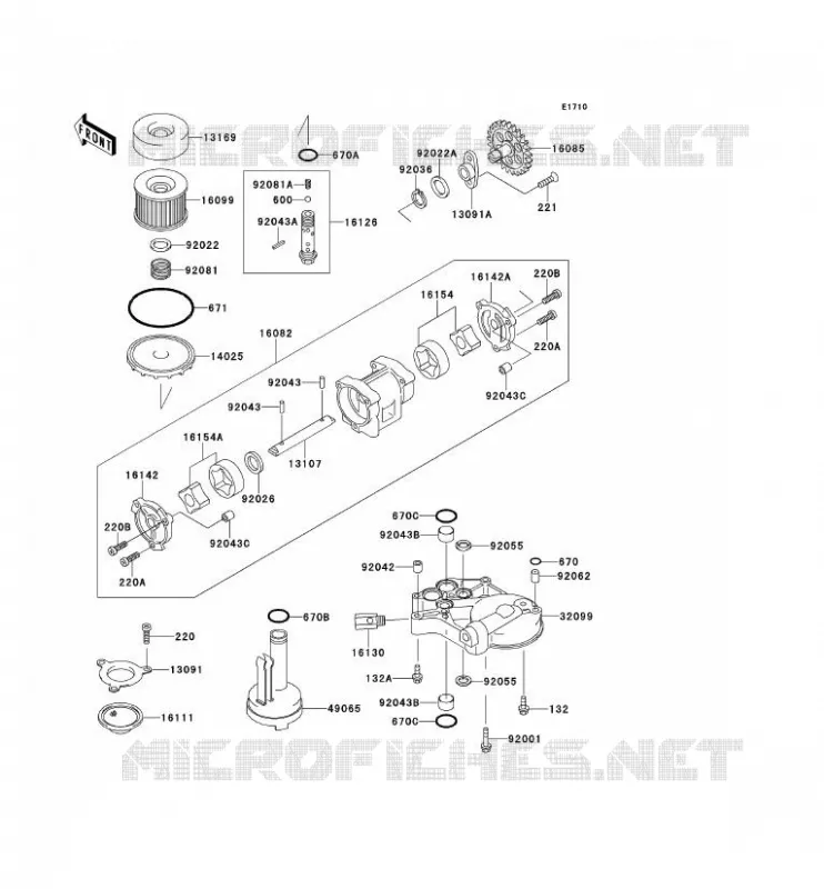 POMPE A HUILE/FILTRE &Agrave; HUILE Kawasaki MOTOS 1000 1995 1000GTR  ZG1000-A10