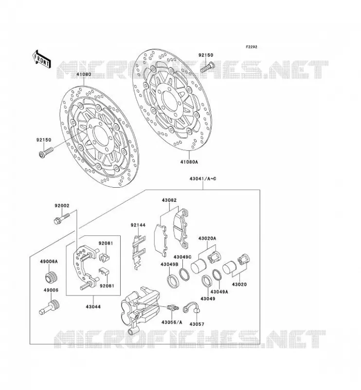 FREIN AVANT Kawasaki MOTOS 1000 1999 1000GTR  ZG1000-A14