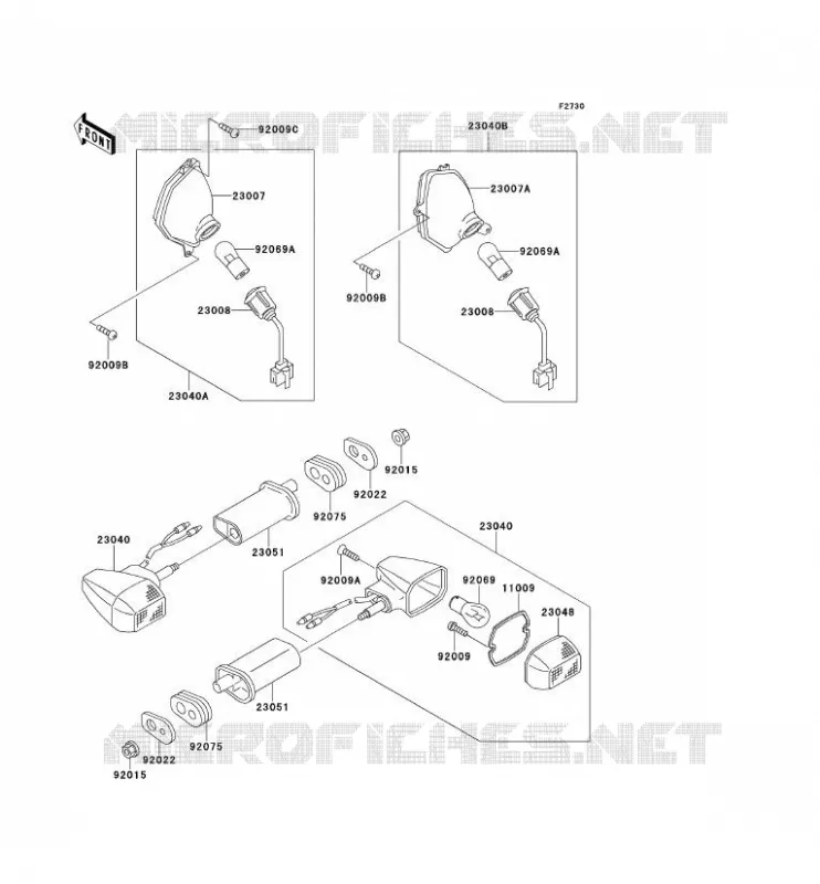 CLIGNOTANTS Kawasaki MOTOS 1000 1999 1000GTR  ZG1000-A14