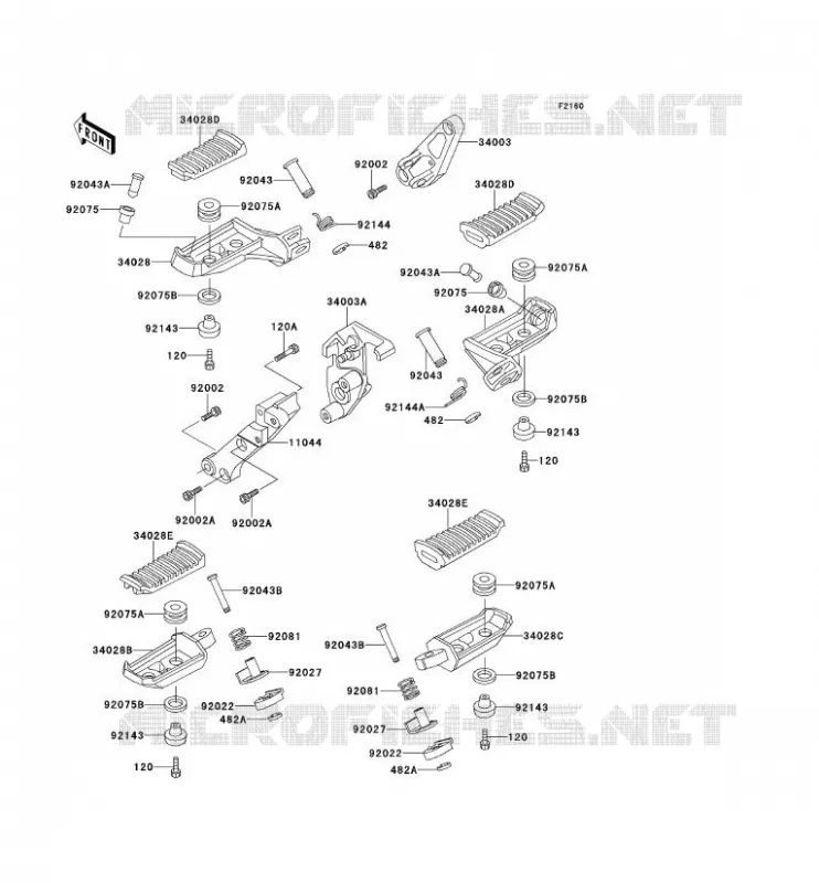 REPOSE PIED Kawasaki MOTOS 1000 1999 1000GTR  ZG1000-A14