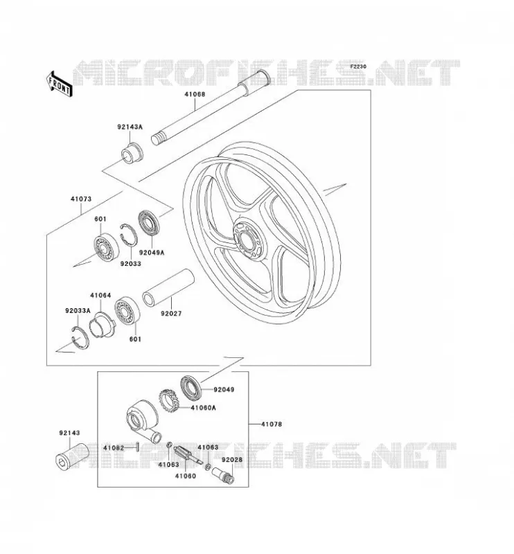 ROUE AVANT Kawasaki MOTOS 1000 2000 1000GTR  ZG1000-A15